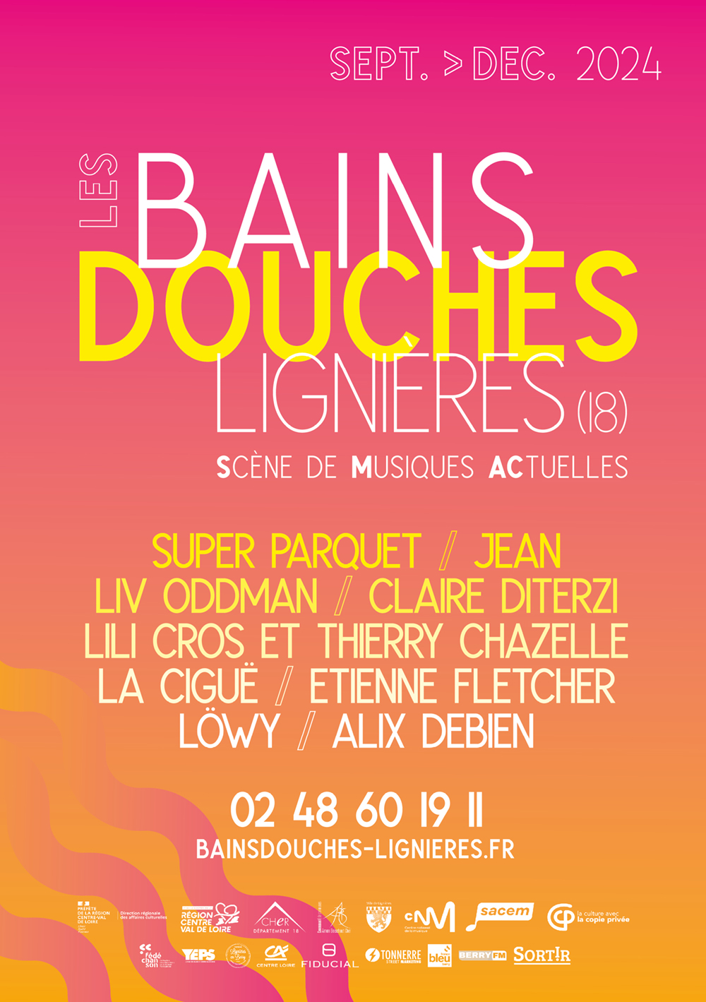Flyer programmation Bains-Douches Lignières Septembre à Décembre 2024