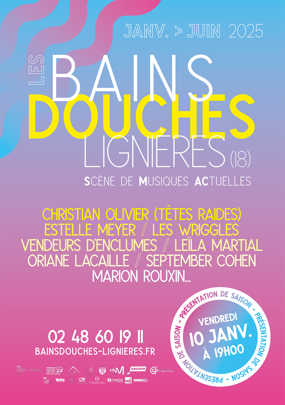 Flyer programmation Bains-Douches Lignières - Janvier-Juin 2025 - Recto